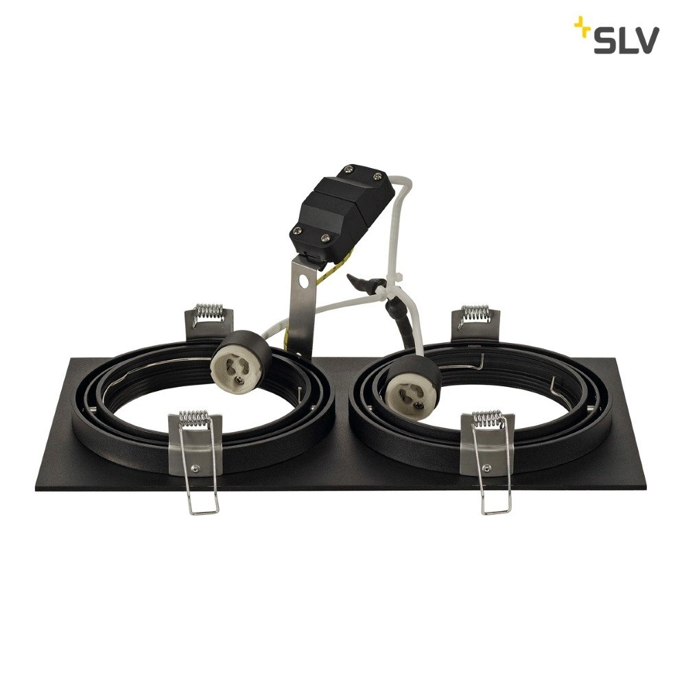 Spot encastrable New Tria ES111 2 lumières noir avec ressorts de serrage SLV 4024163150361