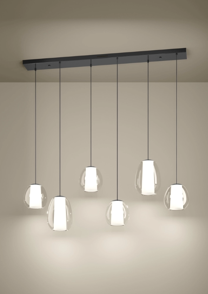6-light pendant lamp Menorca grey Stars of Light 9008606360000