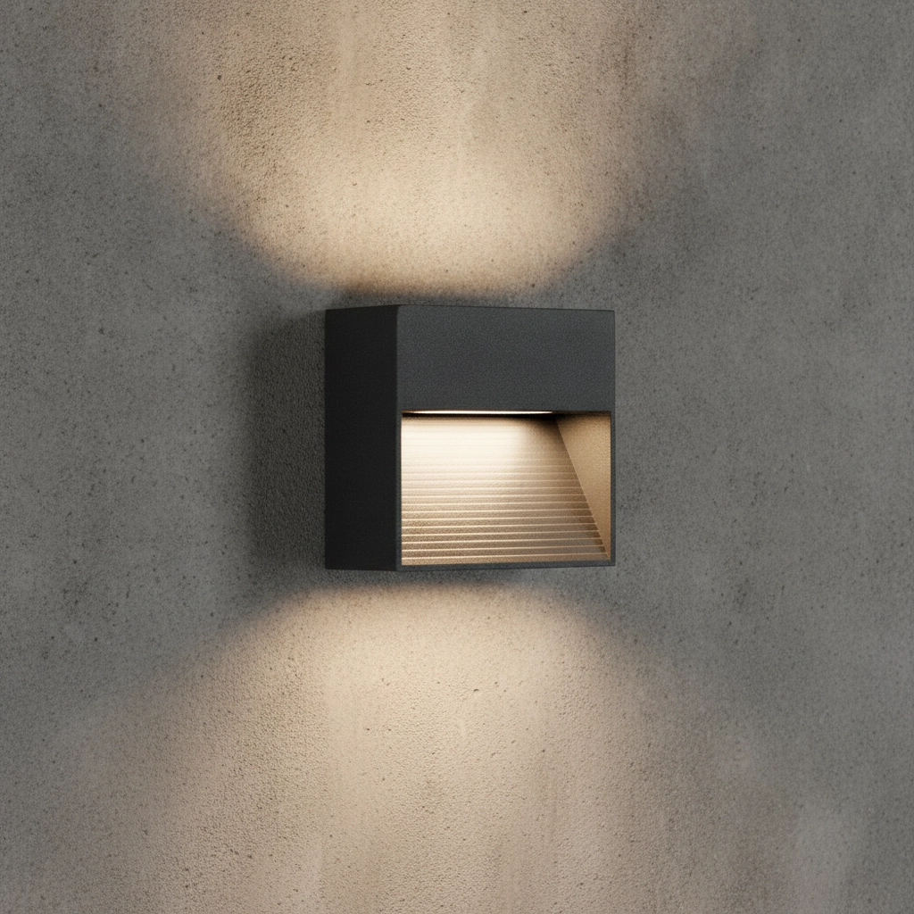 Applique murale carrée Krypton 8,5 cm gris