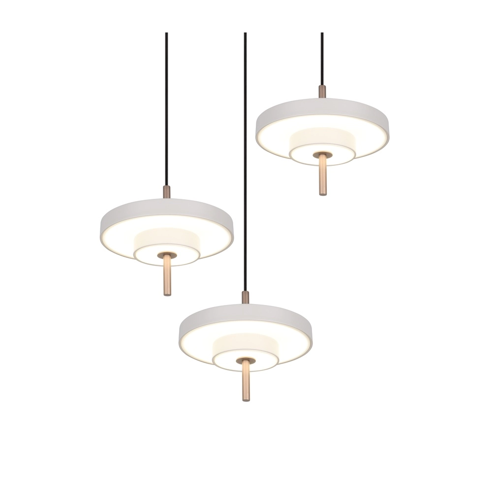 Suspension 3 lumières Keaton Rond blanc Trio 4017807655407