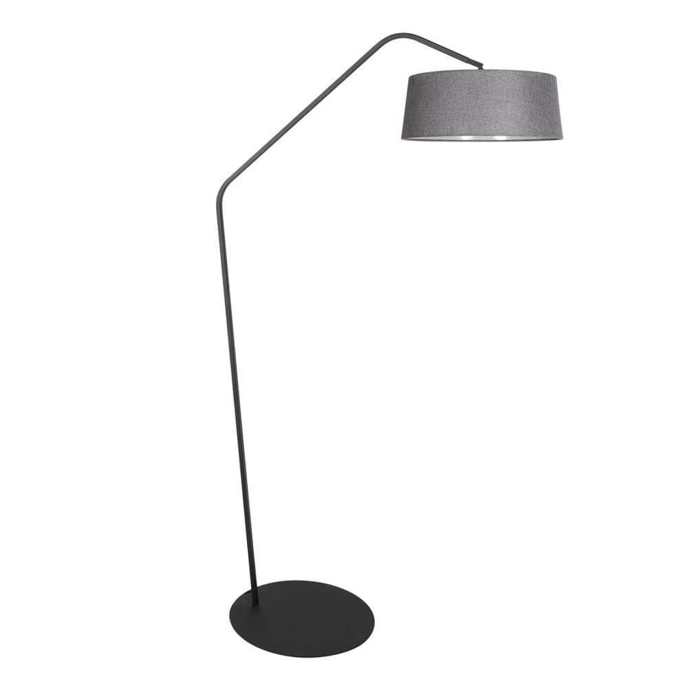 Lampadaire Zig-Zag noir avec abat-jour gris Ø 48cm Lampadaire Zig-Zag noir avec abat-jour gris Ø 48cm