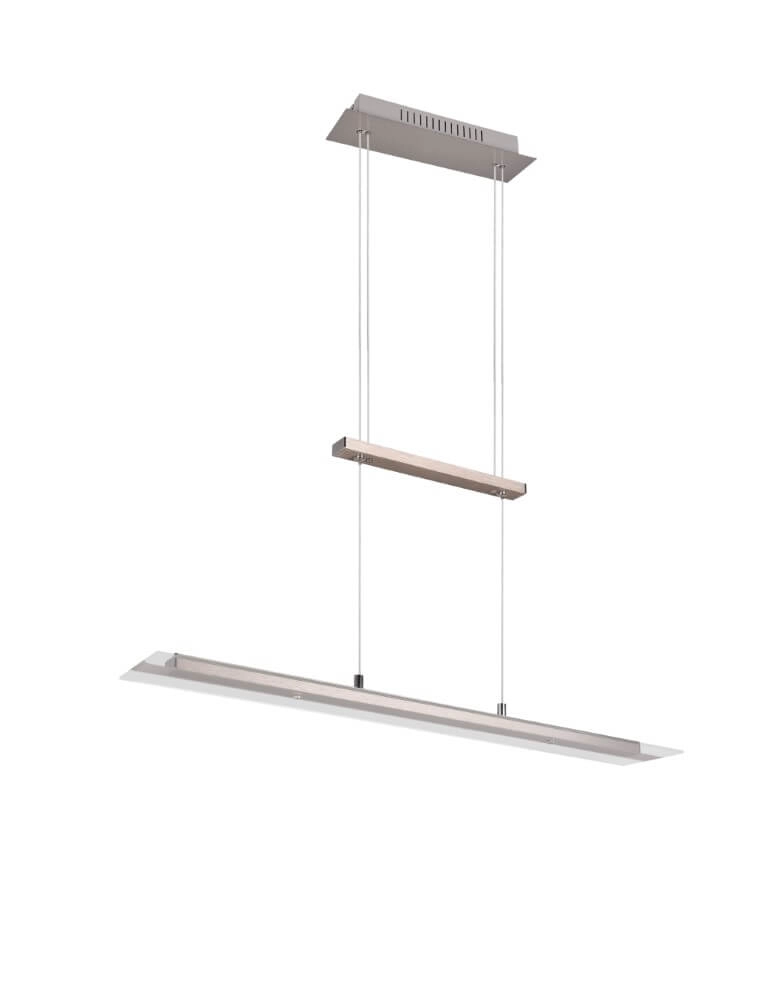 Lampe à suspension en verre Milos nickel Trio 4017807588262