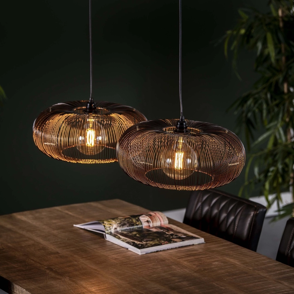 Lampe pendante à deux lampes Copper Ø 43cm - nickel noir