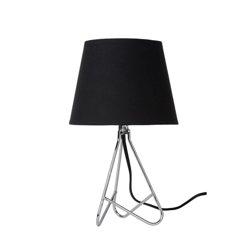 Lampe de table Gitta Chrome avec capuchon noir