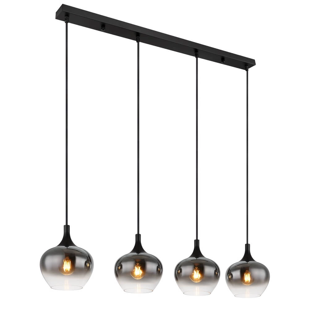 Suspension noire Maxy 4 lumières droites Suspension noire Maxy 4 lumières droites