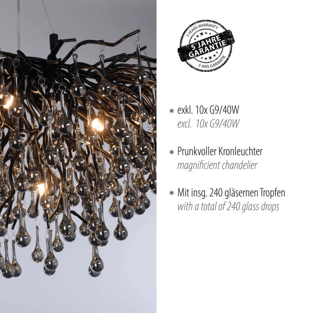 Lustre unique Icicle noir Paul Neuhaus 4012248377567