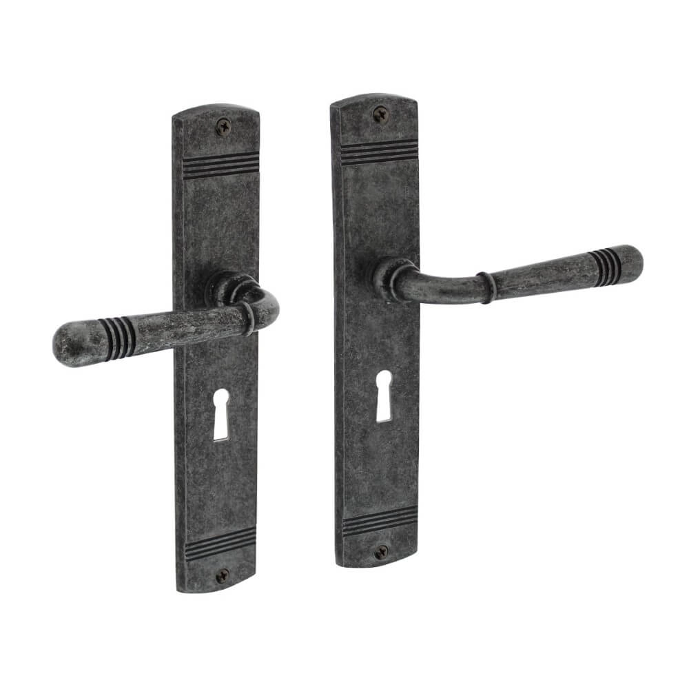Poignée de porte classique Helena Trou de serrure 56mm vieux gris