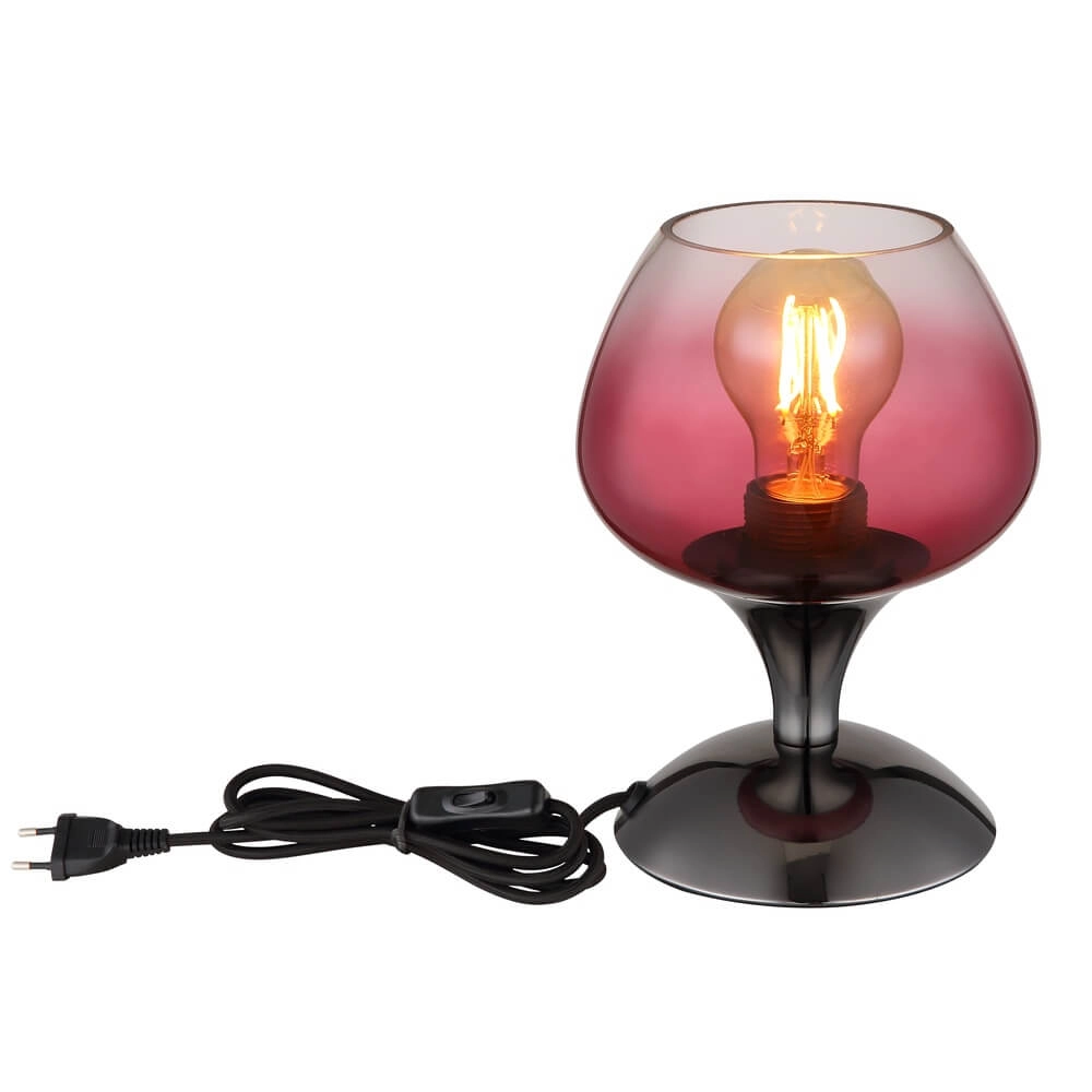 Lampe de table en bronze Maxy avec verre rouge Ø 15cm Globo 9007371471935