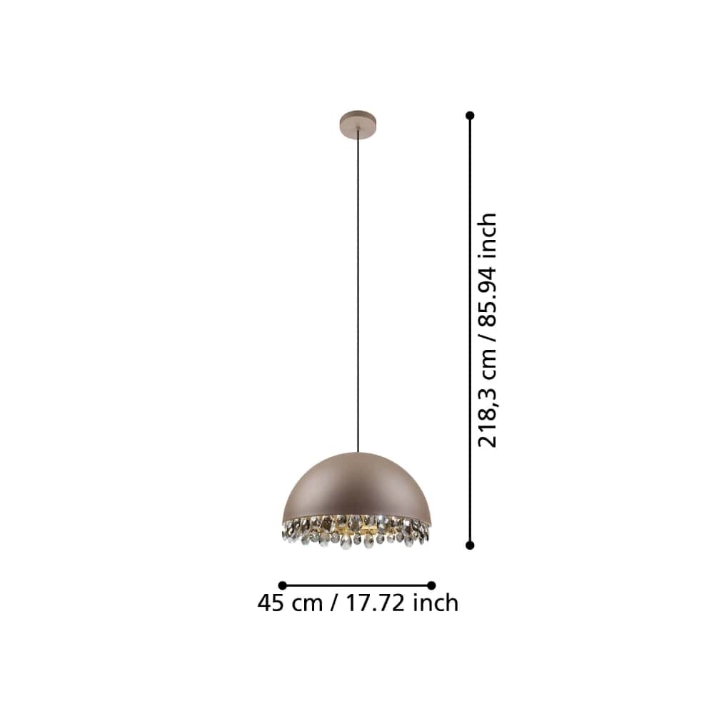Lampe à suspension Moka avec cristal Gaetano 2 Ø 45 cm Stars of Light 9002759399481