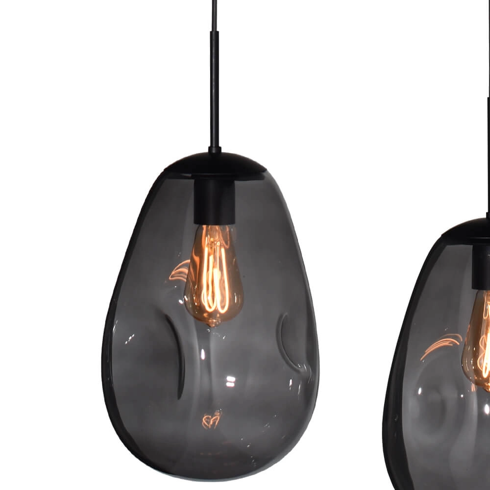 Lampe suspendue Lava Oval 4x verre fumé Ø 22,5cm Masterlight 8718121290096