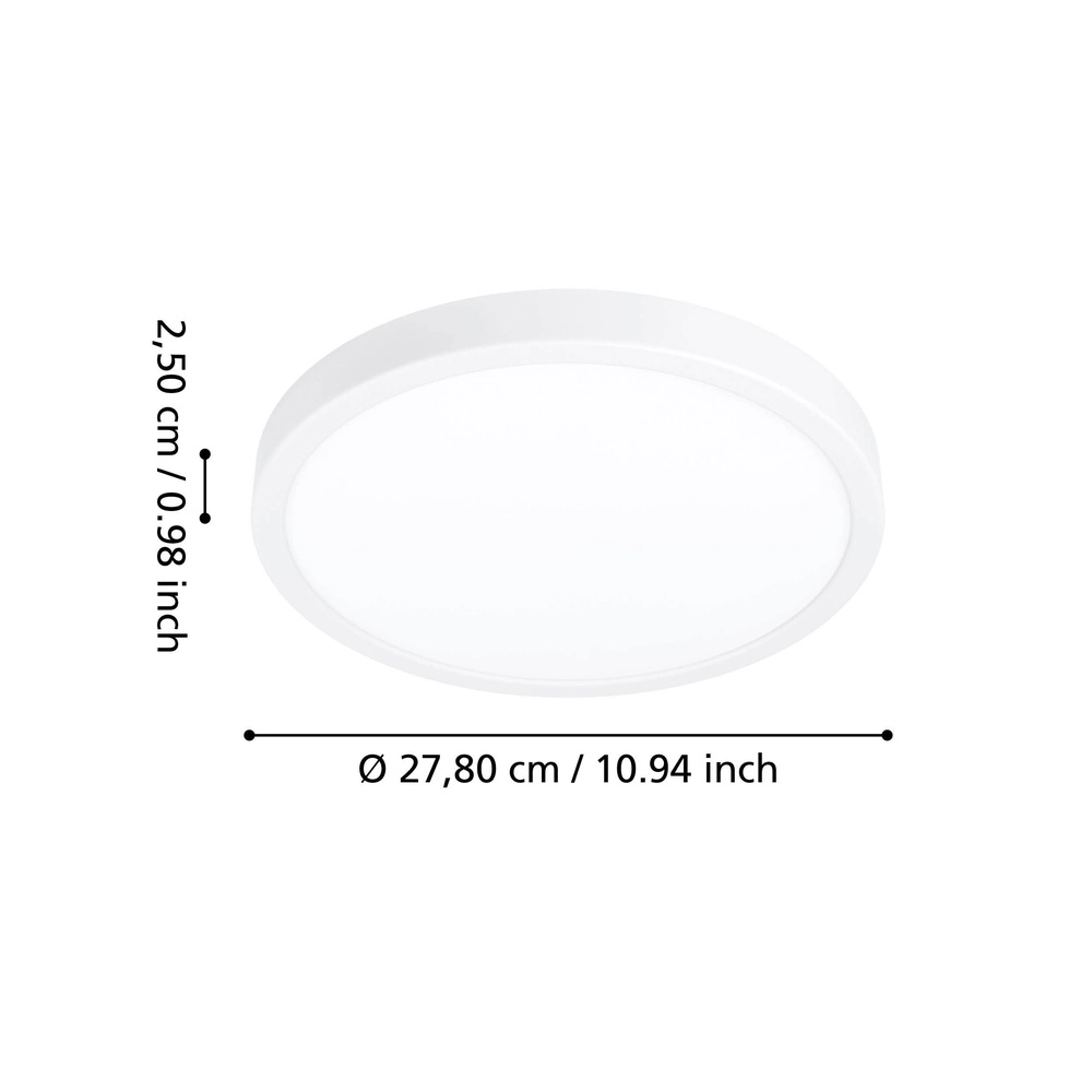 Lumière de plafond IP44 Fueva 6 rond - blanc - Ø 27,8 cm Eglo 9008606330386