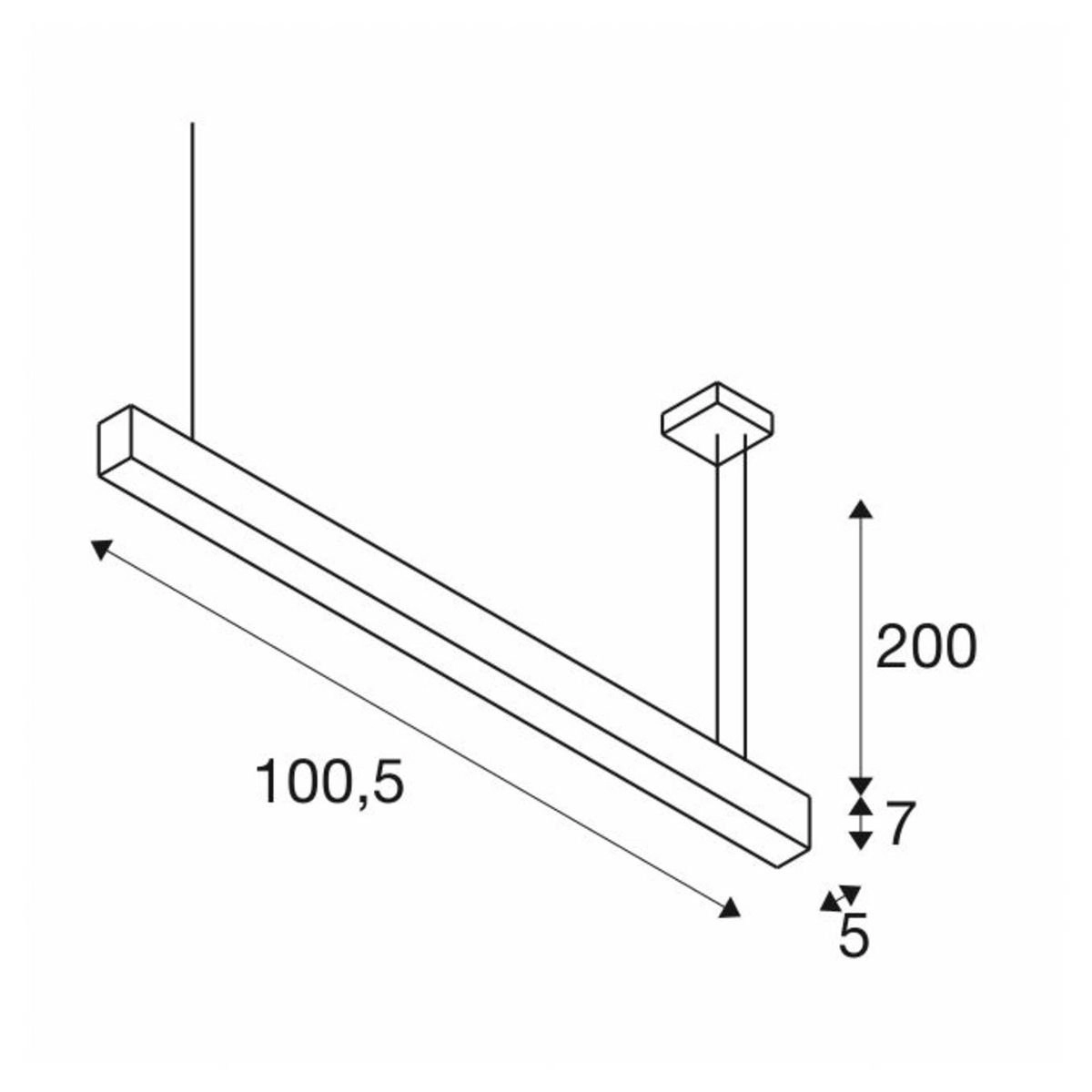 Lampe suspendue de bureau Glenos 4000K 100cm noir SLV 4024163196970