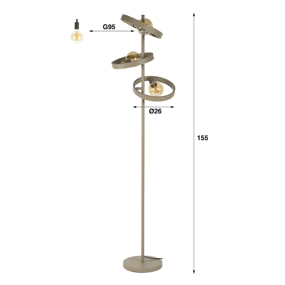 Lampe sur pied Rings Hover 155 cm de haut - sable Lyora 8716803513303