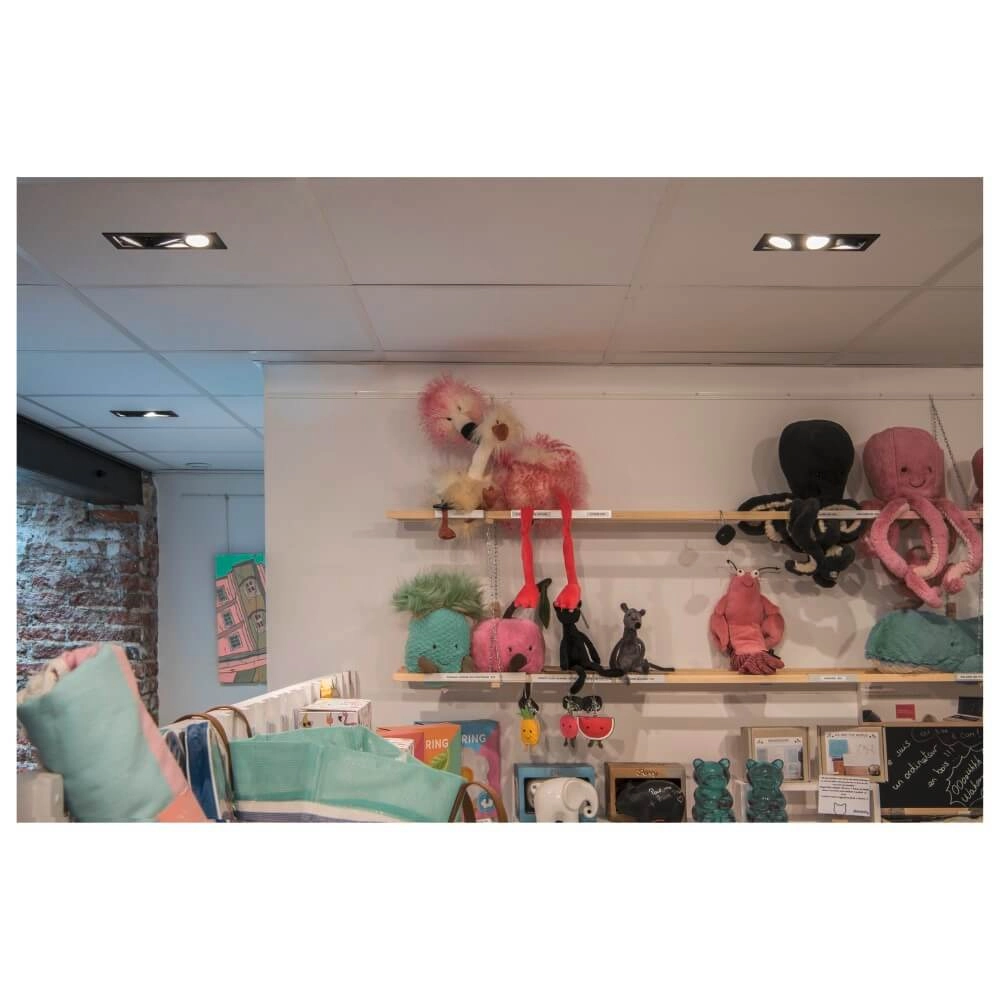 Spot LED encastrable carré Kadux Triple 3x LED - noir - 3000K SLV 4024163278867