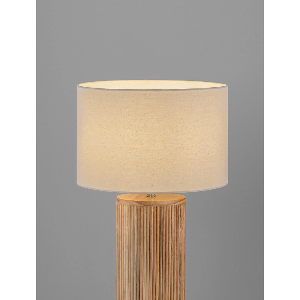 Lampe de table Nau Bois avec capot blanc Lyora 5212017468284