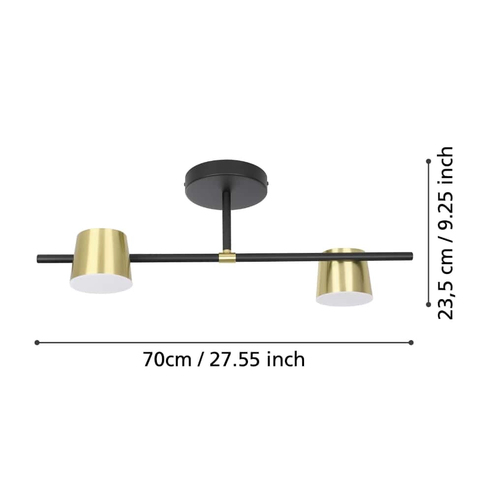 Plafonnier noir et doré Altamira 2 lumières Stars of Light 9002759399832