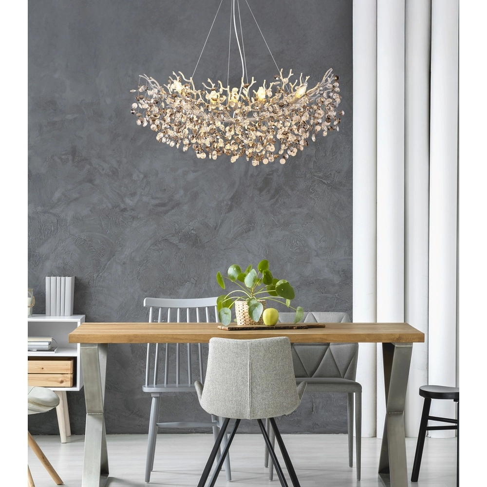 Lampe suspendue Queena Gris argenté 100 cm Globo 9007371531691