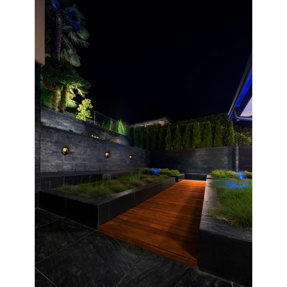 Applique murale ronde Amel Anthracite classique Lyora 5212017477262