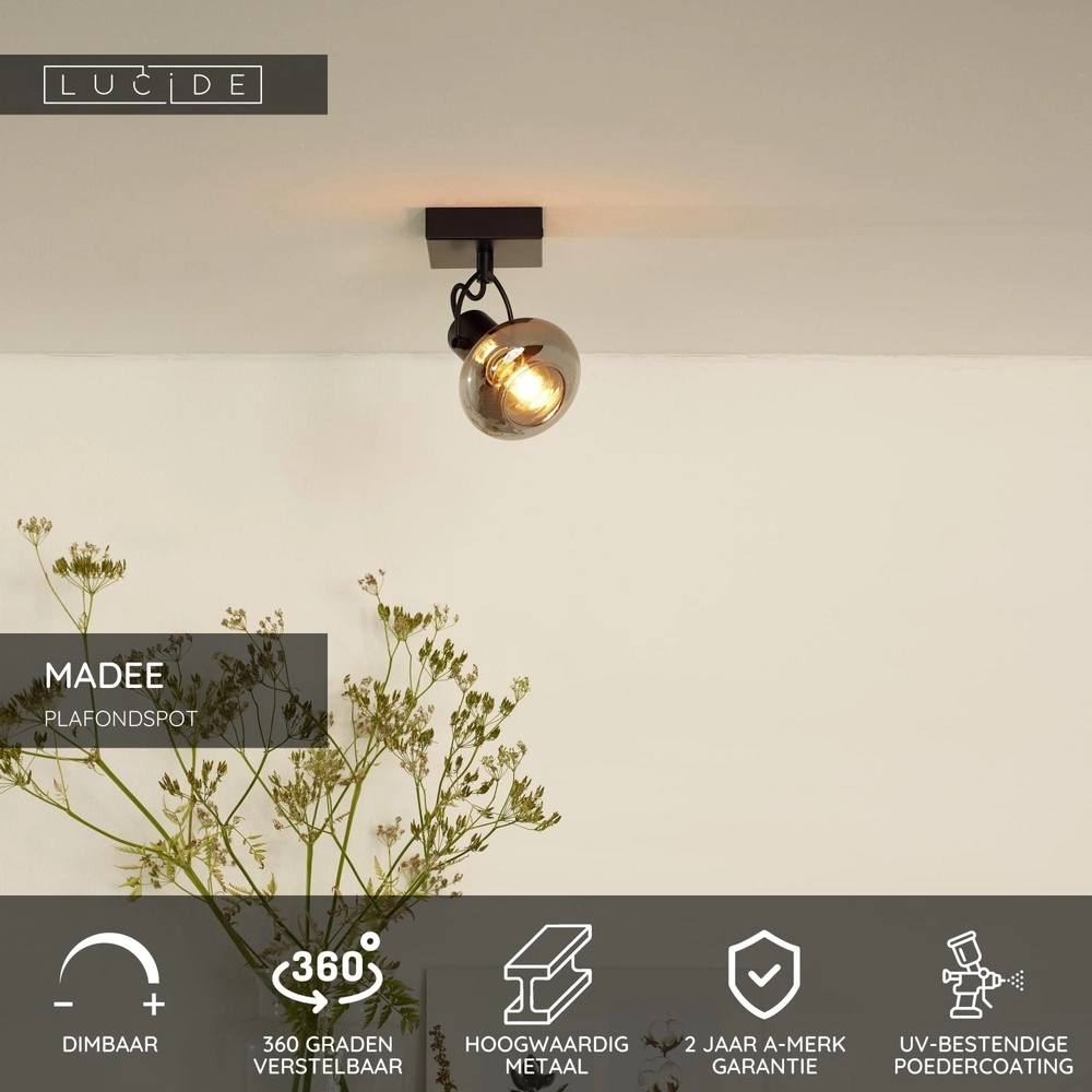 Lampe de plafond Madee Noir Lucide 5411212176776