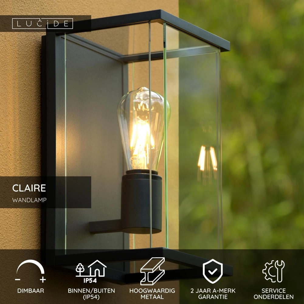 Lampe murale élégante Claire Seulement l’anthracite Lucide 5411212271488
