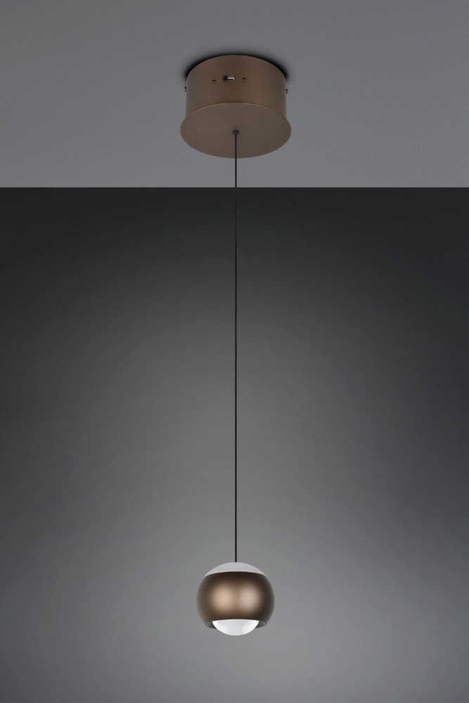 Suspension LED Orbit 1-brun platine clair Trio 4017807686555