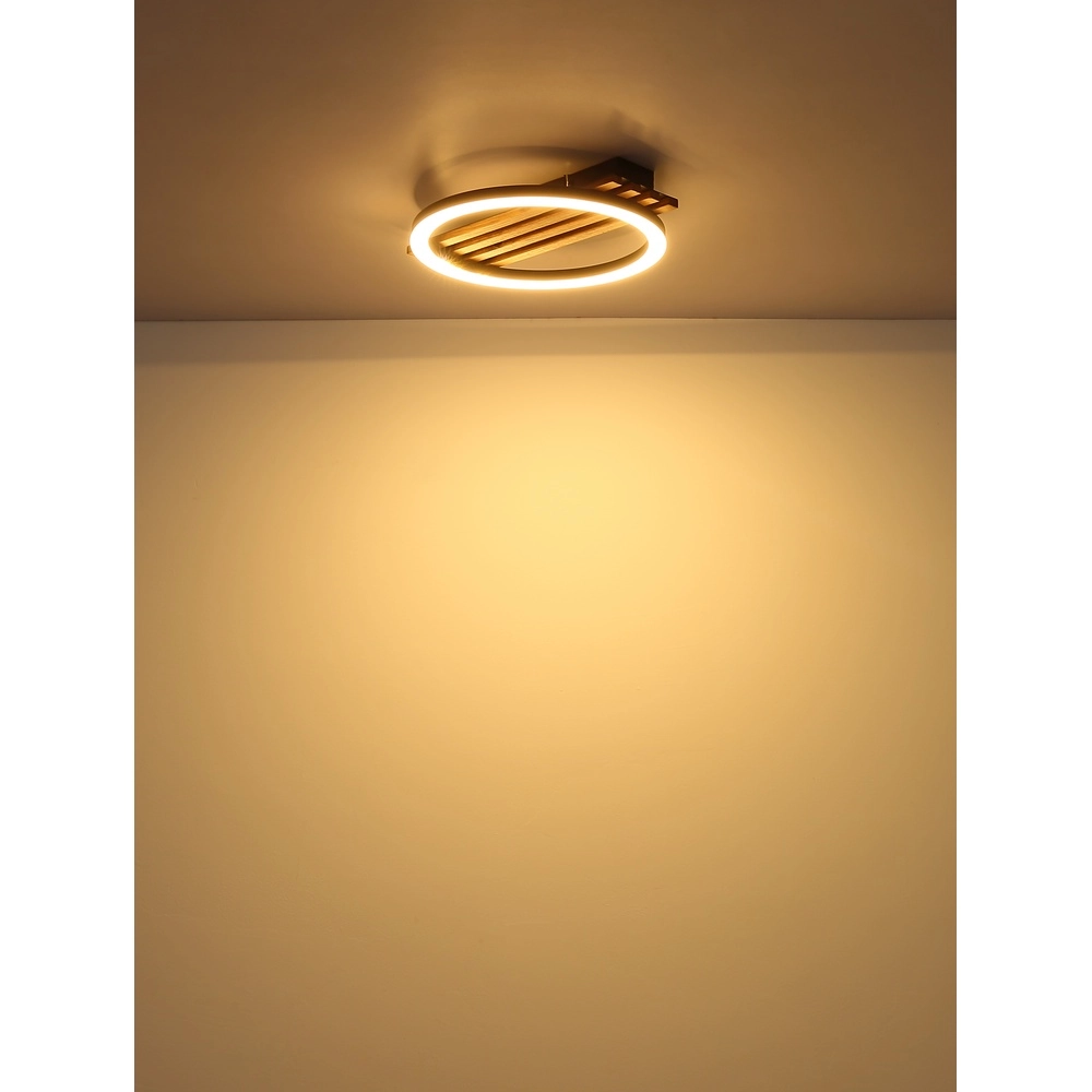 Lampe de plafond Tisha Noir simple avec bois Globo 9007371522576