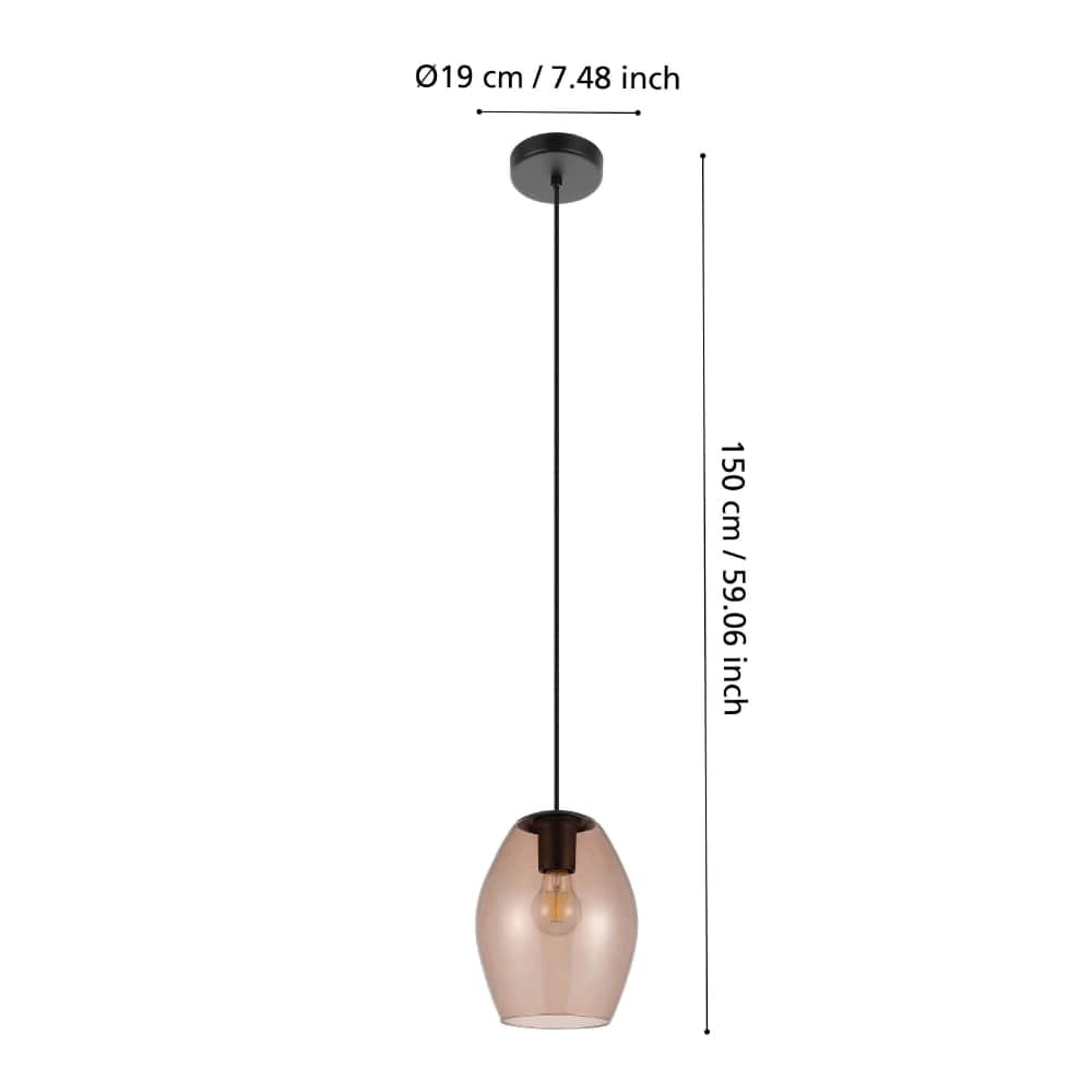 Lampe à suspension en verre ambré Estanys 1 Ø 19 cm Stars of Light 9008606235933