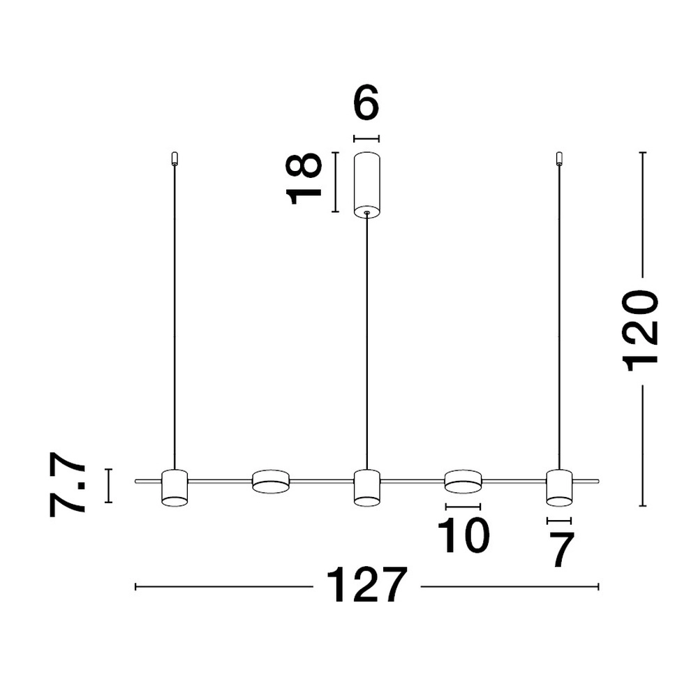Suspension noire Nordik Motif 127cm Lyora 5212017440709