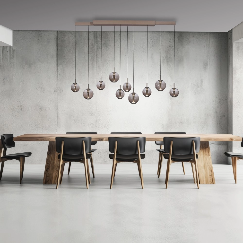 Lampe suspendue Pure E-Infinty Bronce avec verre ambré Paul Neuhaus 4012248397886