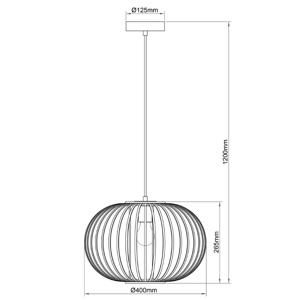 Lampe suspendue en bois Enca Ø40cm Brilliant 4004353428463