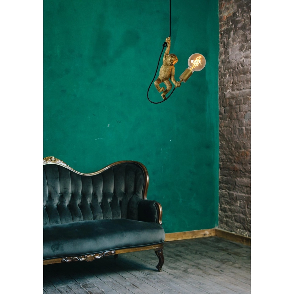 Lampe suspendue Extravaganza Chimp singe noir avec or Lucide 5411212105318