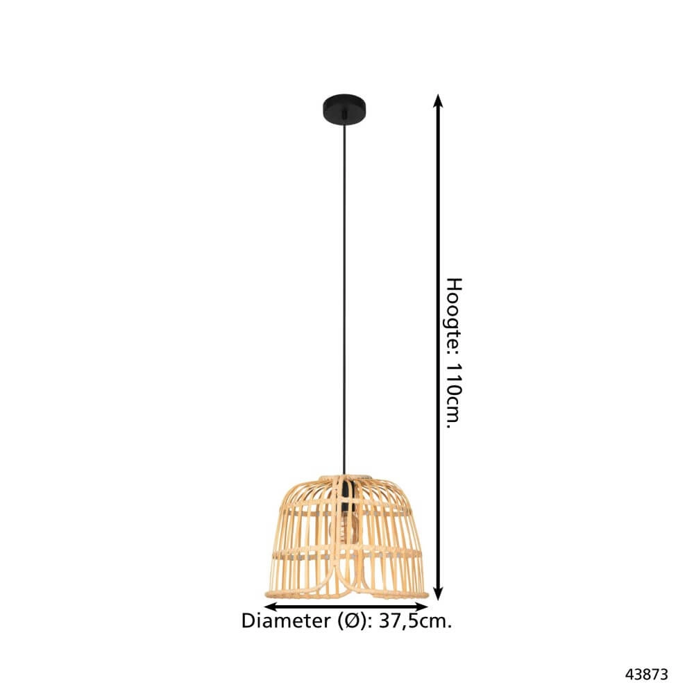 Lampe suspendue en rotin Glyneath Ø 37,5 cm Eglo 9002759438739