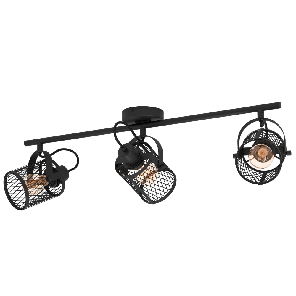 Plafonnier Dellow 1 noir 3 lumières Plafonnier Dellow 1 noir 3 lumières