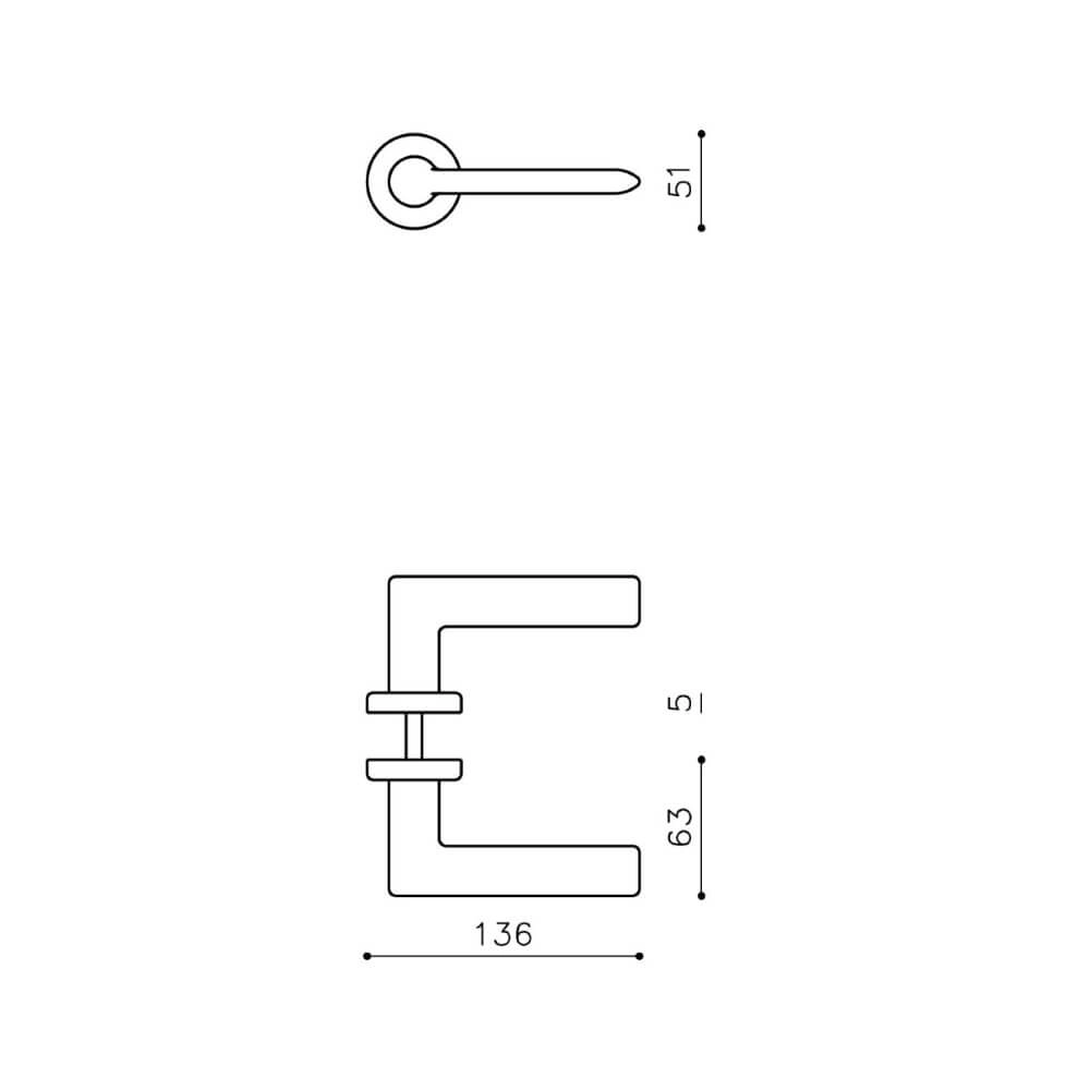 Poignée de porte design Tecno bronze mat Olivari 8714186478264