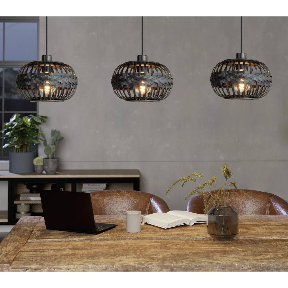 Lampe pendante de salle à manger Towcester Ø 26cm - bois Eglo 9002759439149