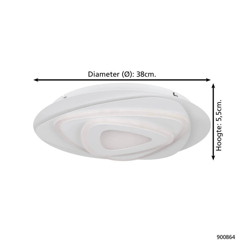 Plafonnier LED blanc Palagiano Ø 38 cm Eglo 9008606264094