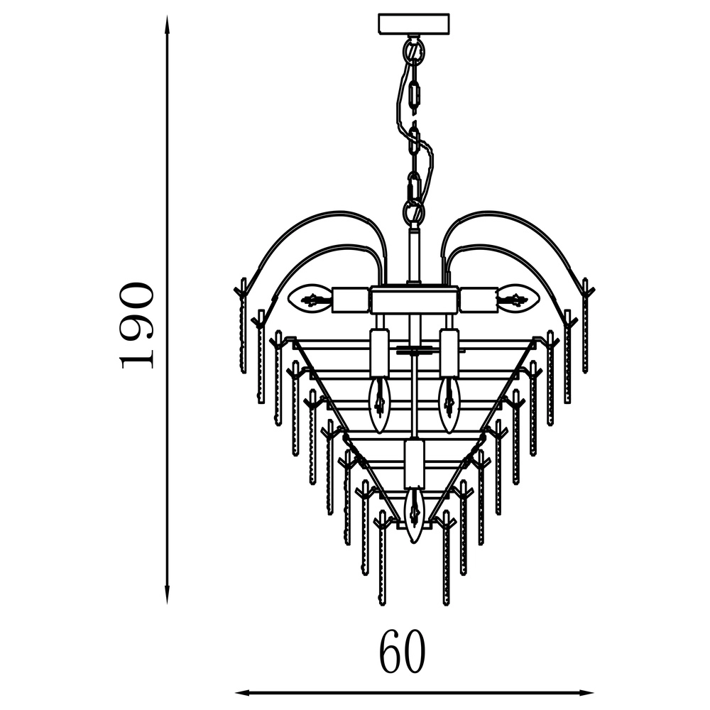 Suspension Feather Or 10 pâles Searchlight 5053423303901