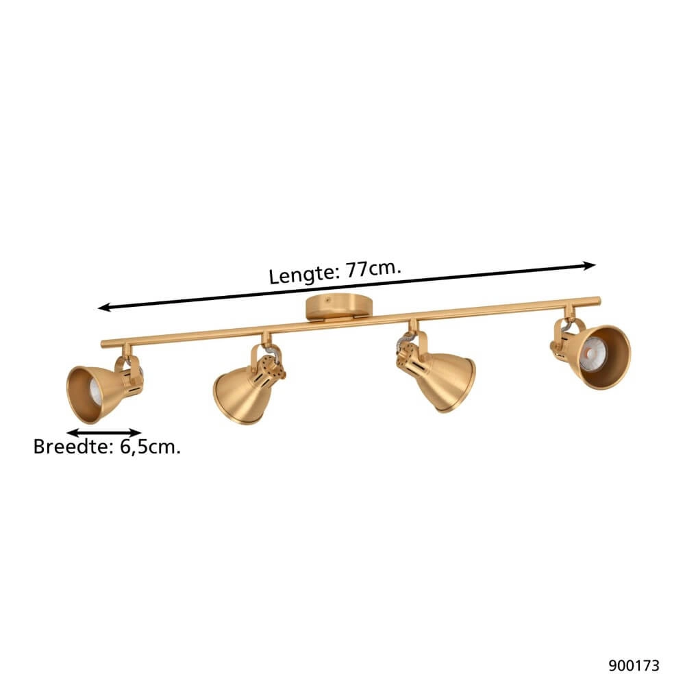 Spot de plafond en laiton Seras 4x GU10 Eglo 9008606235674