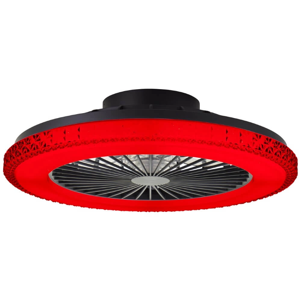 Éventail noir Badria avec fonction RVB Brilliant 4004353435850