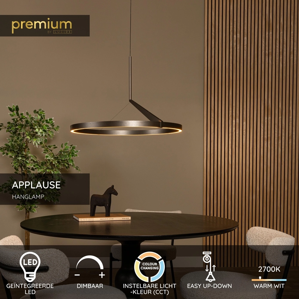 Suspension LED élégante Applause Métal brossé - Ø 60cm Premium by Lucide 5411212221827
