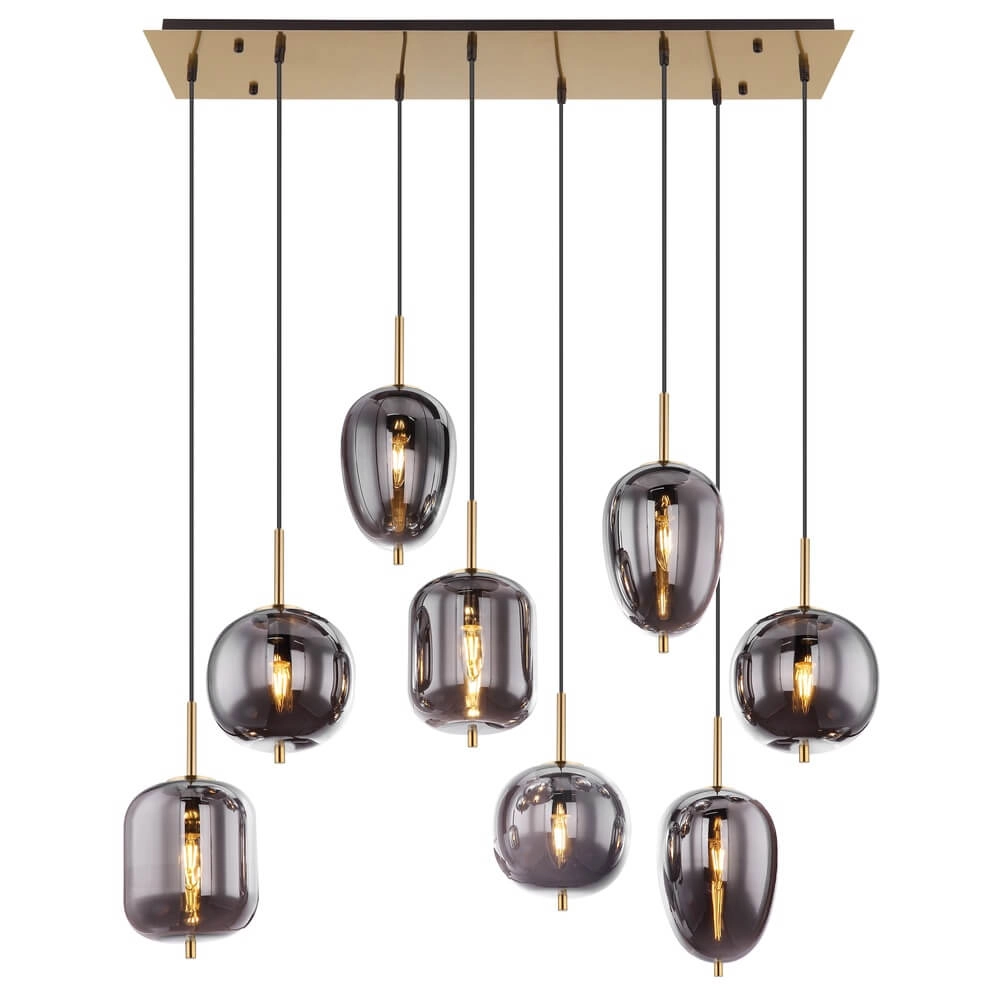 Suspension dorée Blacky I 8 lumières Globo 9007371419036