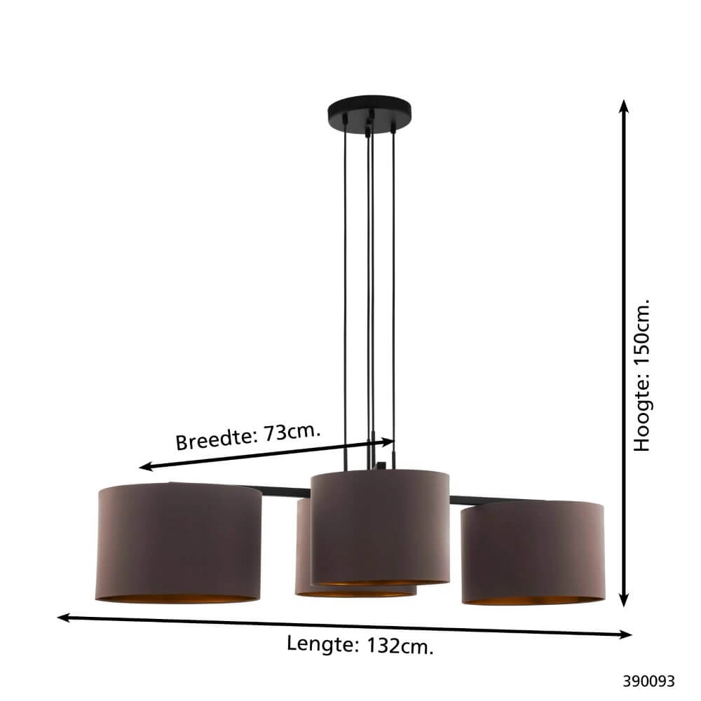 Lampe suspendue chic Honduras avec 4 hottes Stars of Light 9008606221462