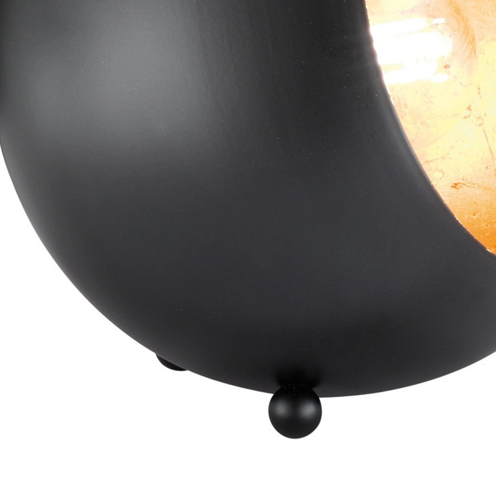 Lampe de table Billy 15 cm noir avec or Trio 4017807352269