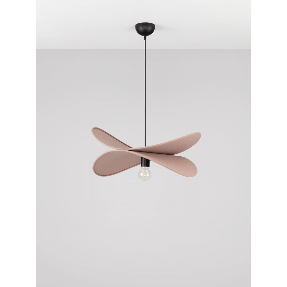 Lampe pendante moderne Luve noir avec marron moka Lyora 5212017493712