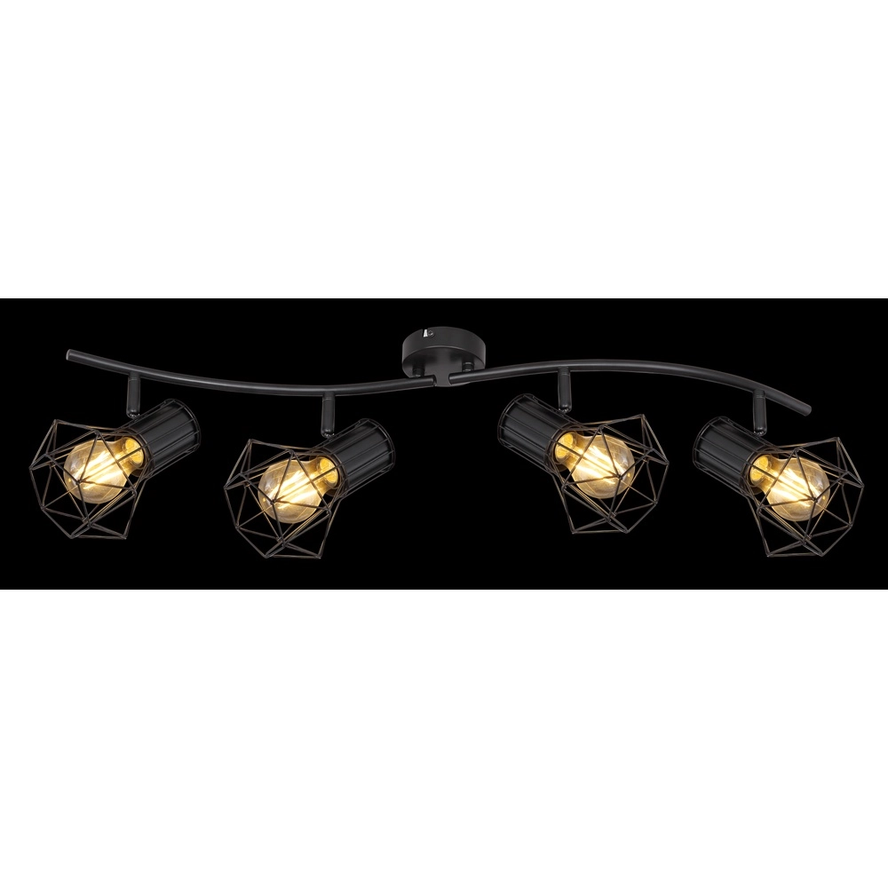 Lampe de plafond Priska Noir à 4 lumières Globo 9007371406173