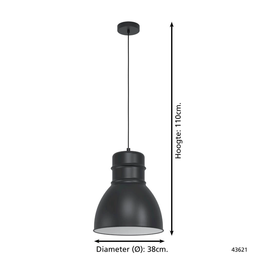 Lampe suspendue noire Ebury Ø 38 cm Eglo 9002759436216