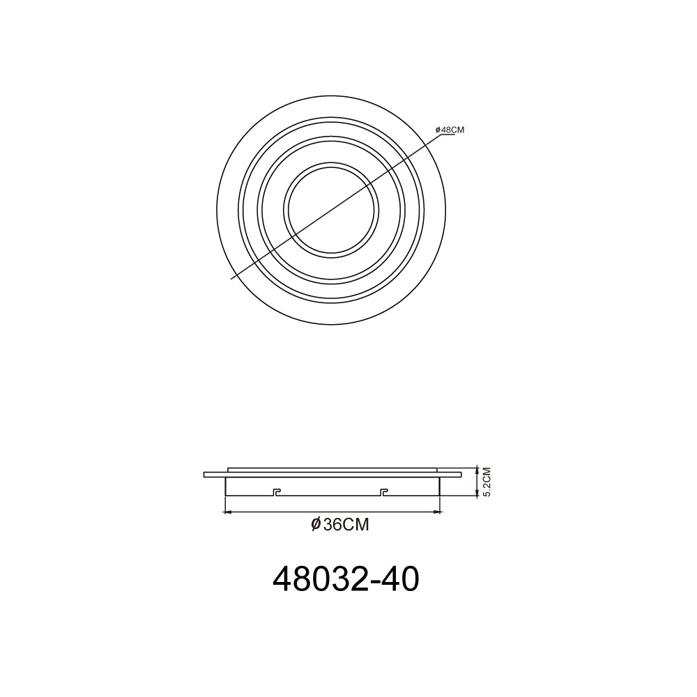 Conception de plafonds Jayden Anthracite de Ø48 cm Globo 9007371456048