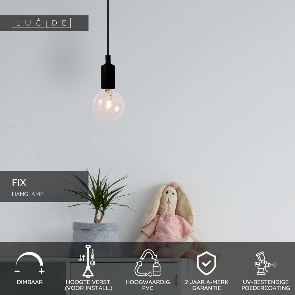Lampe pendante Fix Noir Lucide 5411212082817