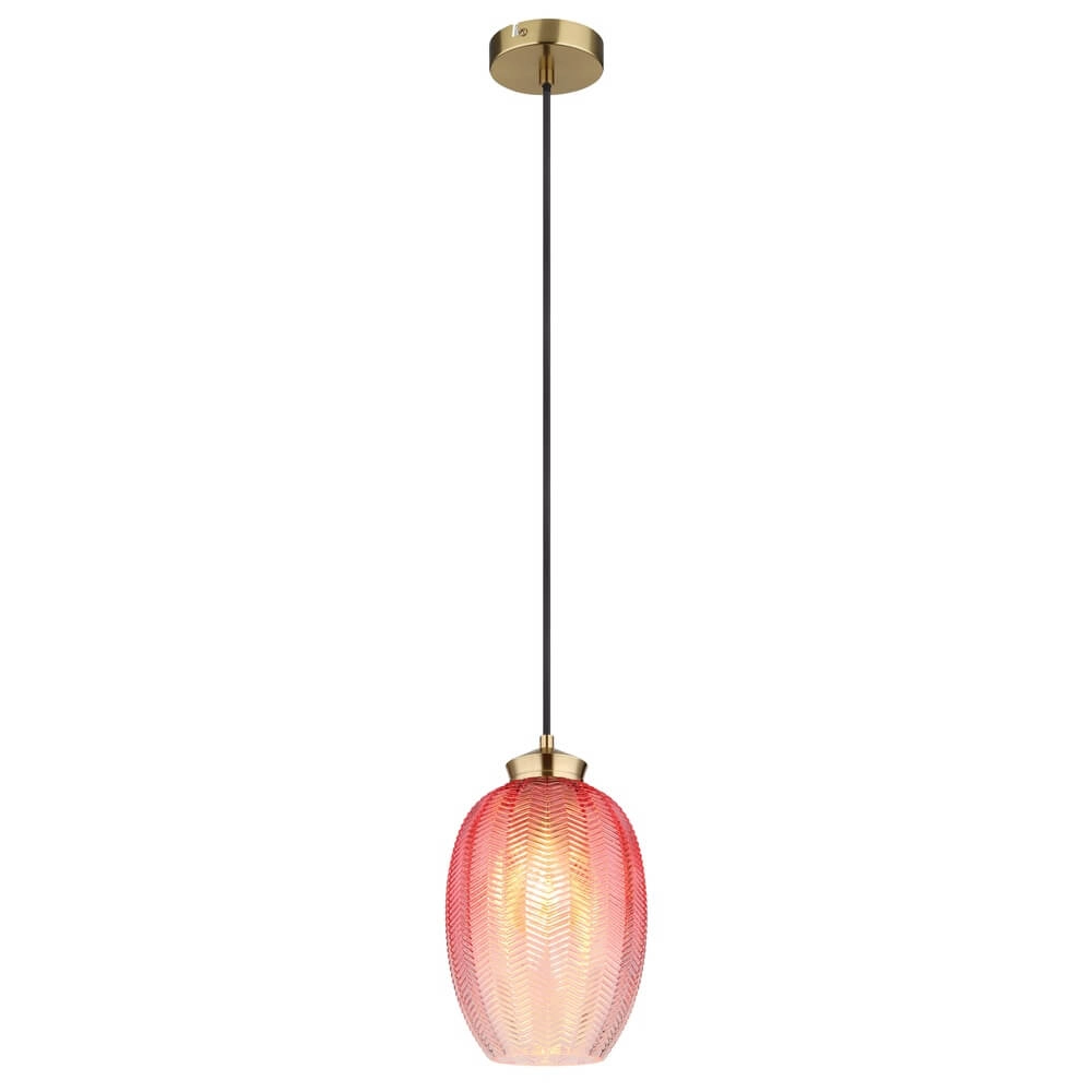 Suspension Jessica avec verre rose Ø 18cm Suspension Jessica avec verre rose Ø 18cm