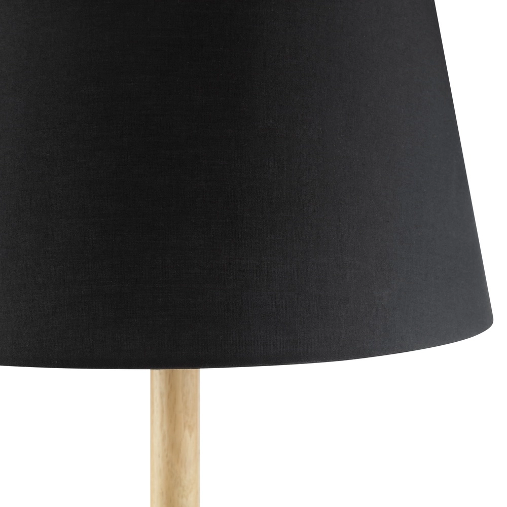 Lampe de pied Timber bois avec cagoule noire Brilliant 4004353464904